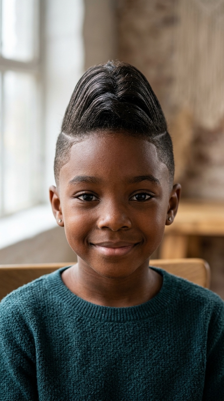 Straight Faux-Hawk with Tapered Sides