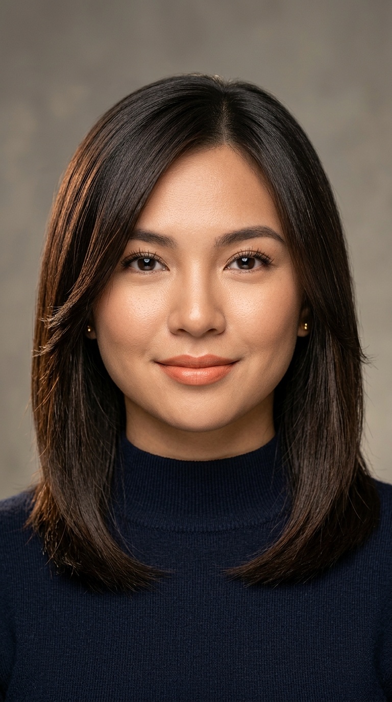 Straight Hair with Razor-Cut Face Framing