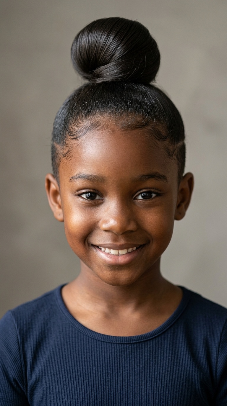 Straightened Top-Knot with Undercut