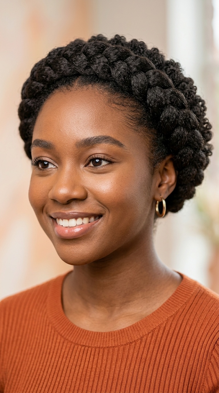 Structured Halo Braid with Natural Texture