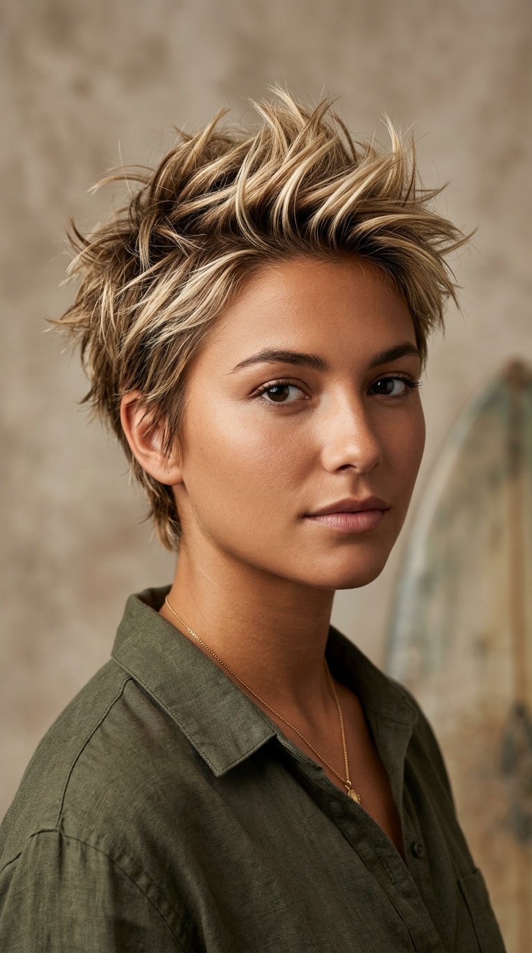 Sun-Bleached Spiky Surf Cut