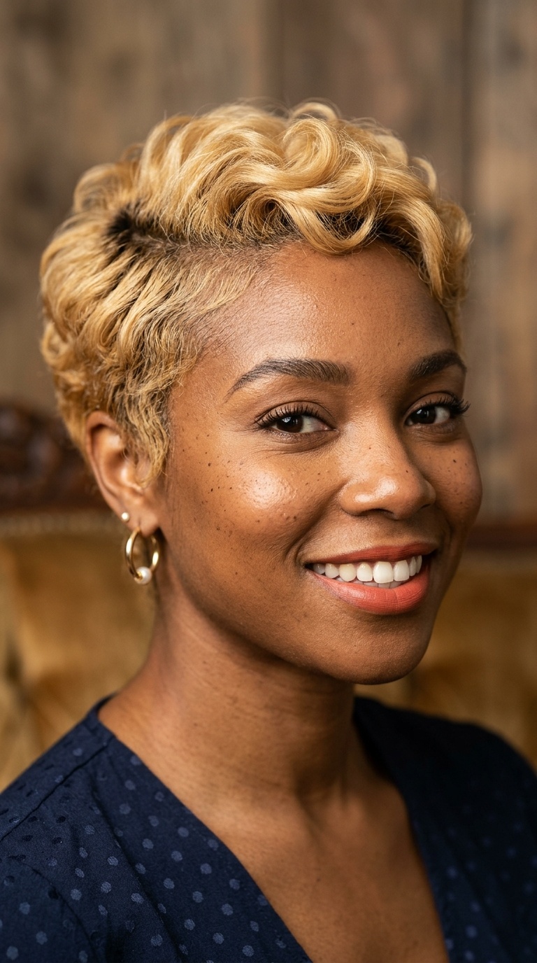 Sunflower Blonde Pixie Pin-Up