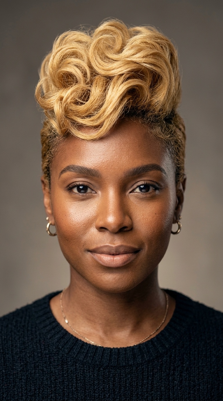 Sunflower Blonde Pompadour
