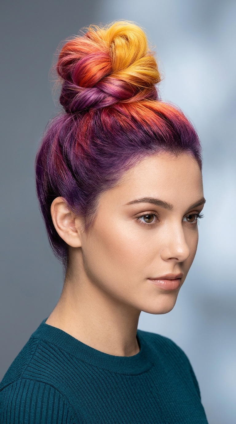 Sunset Ombre Top Knot