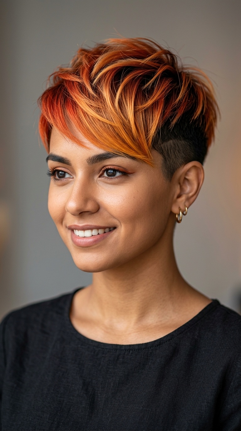 Sunset Ombre Undercut Pixie
