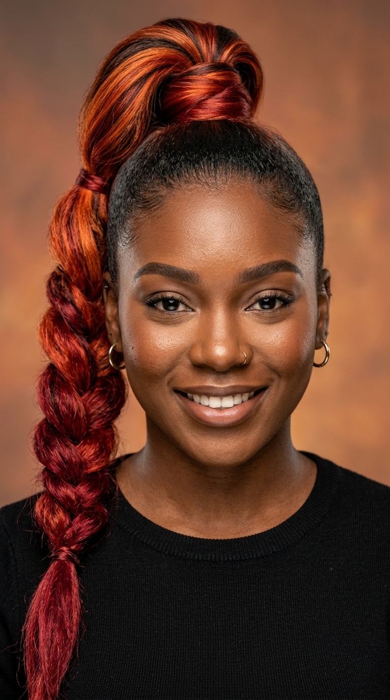 Sunset Red Ombre Ponytail
