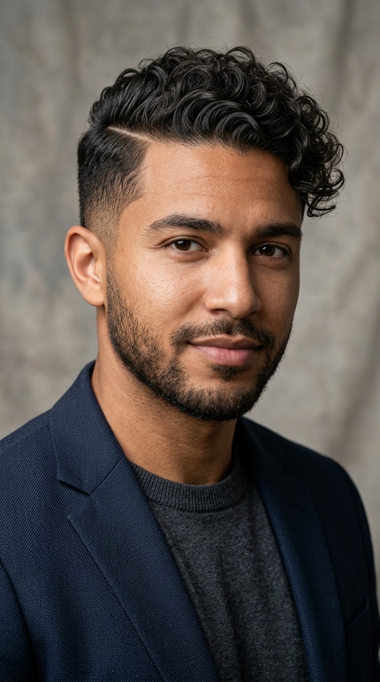 Surgical Line with Side-Swept Curls