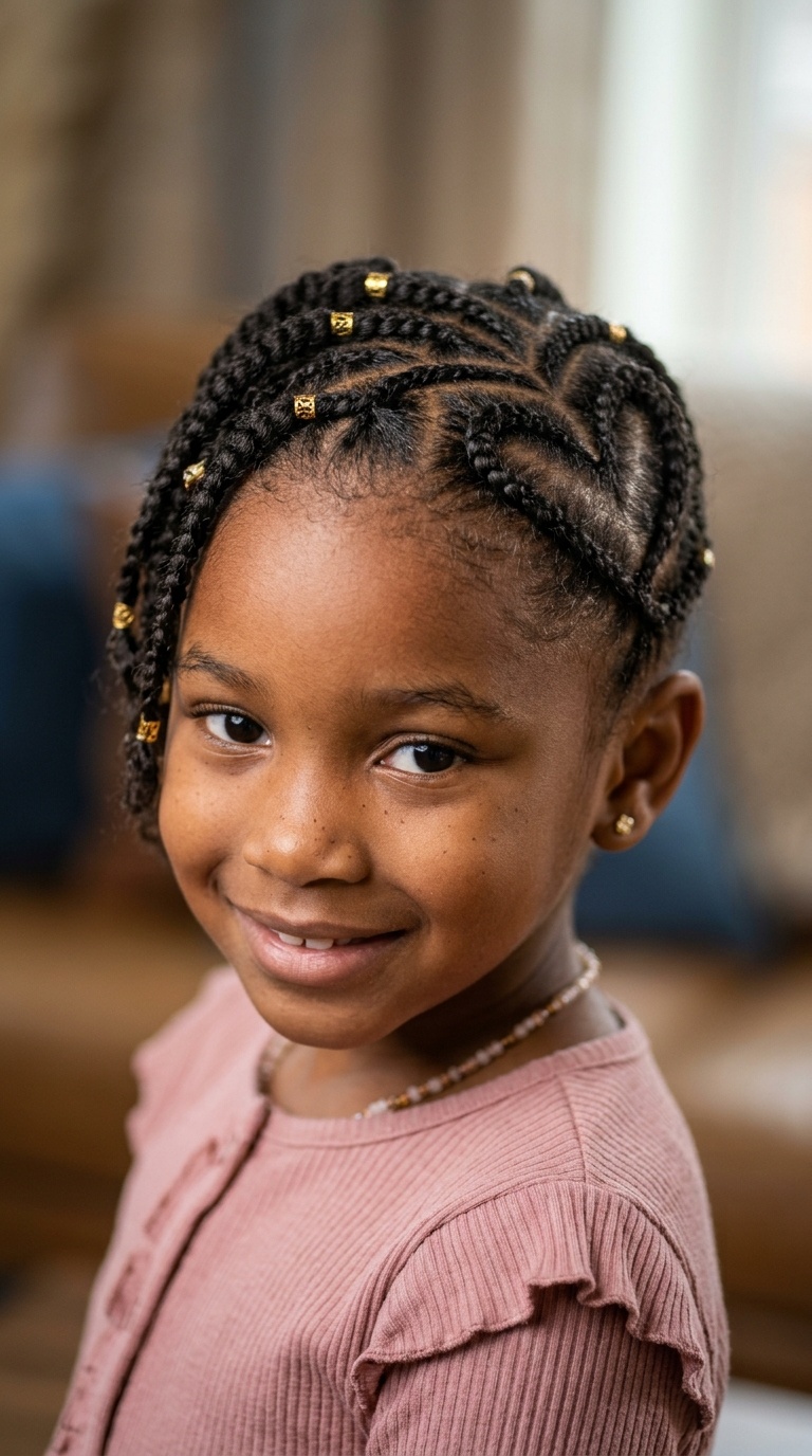 Sweet Heart-Shaped Cornrows