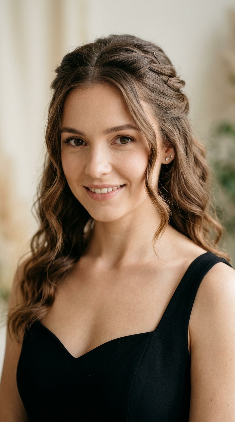 Sweetheart Neck and the Soft Half-Up Style