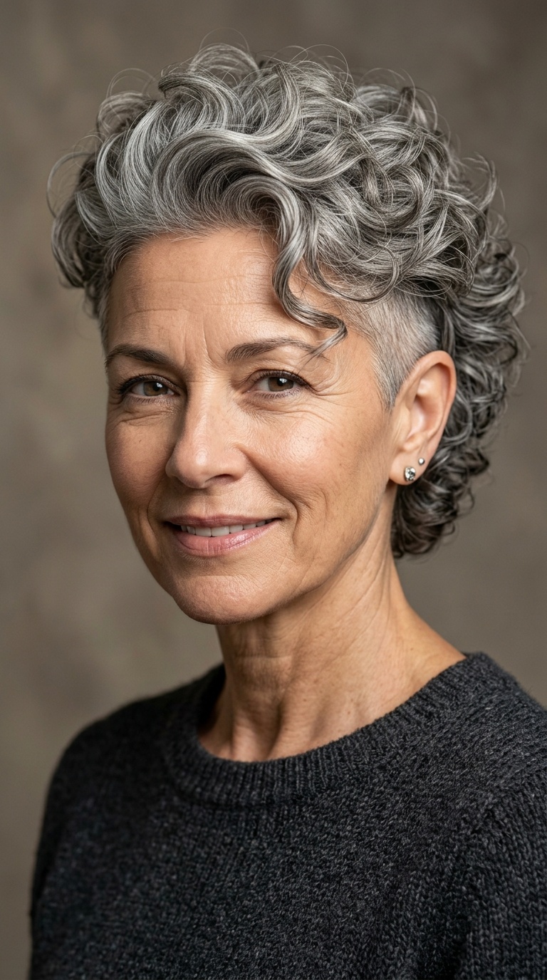 Swept-Back Curly Undercut