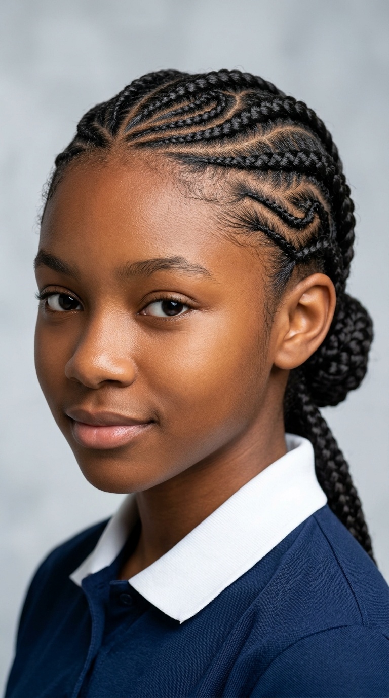 Swirl Back Cornrows