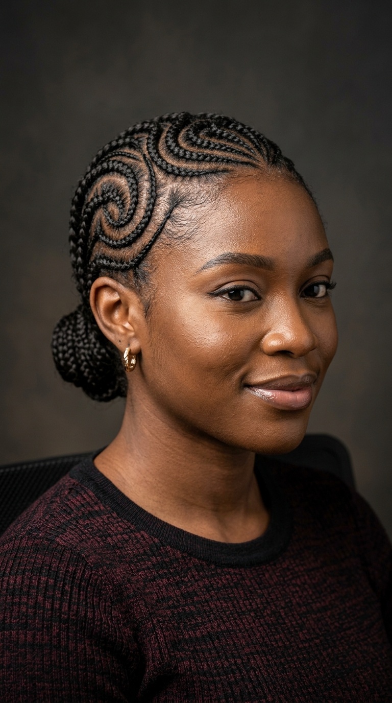 Swirl Pattern Cornrows