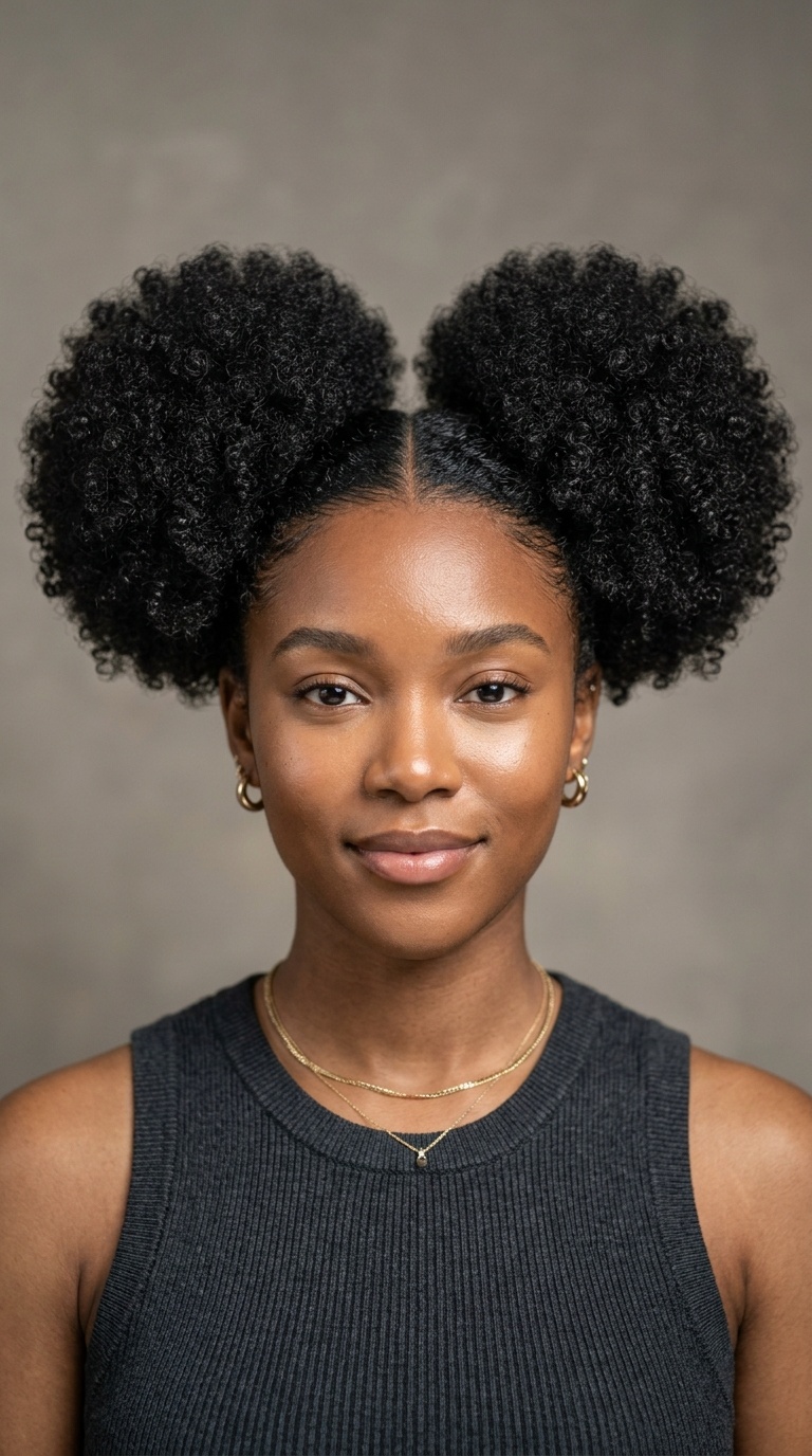 Symmetrical Afro Puff Volume