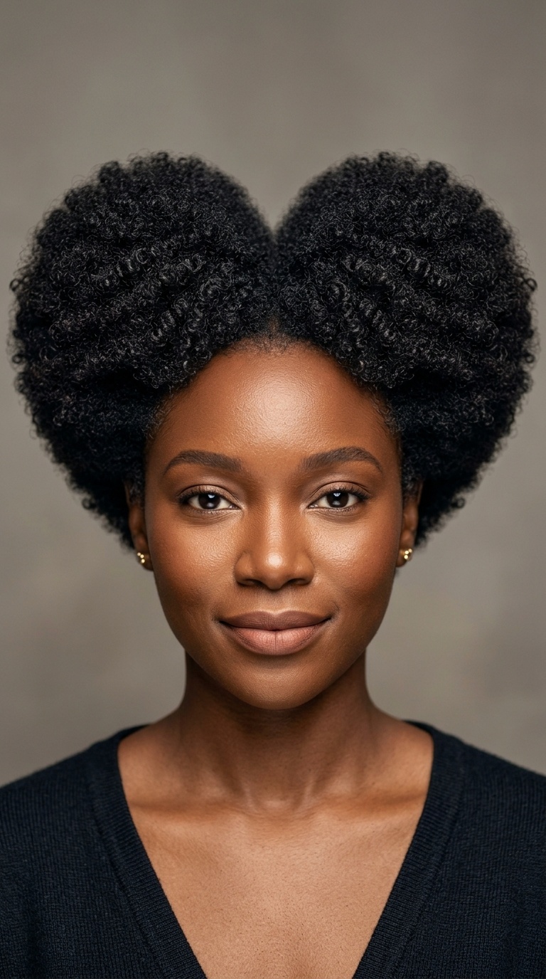 Symmetrical Heart-Shaped Afro