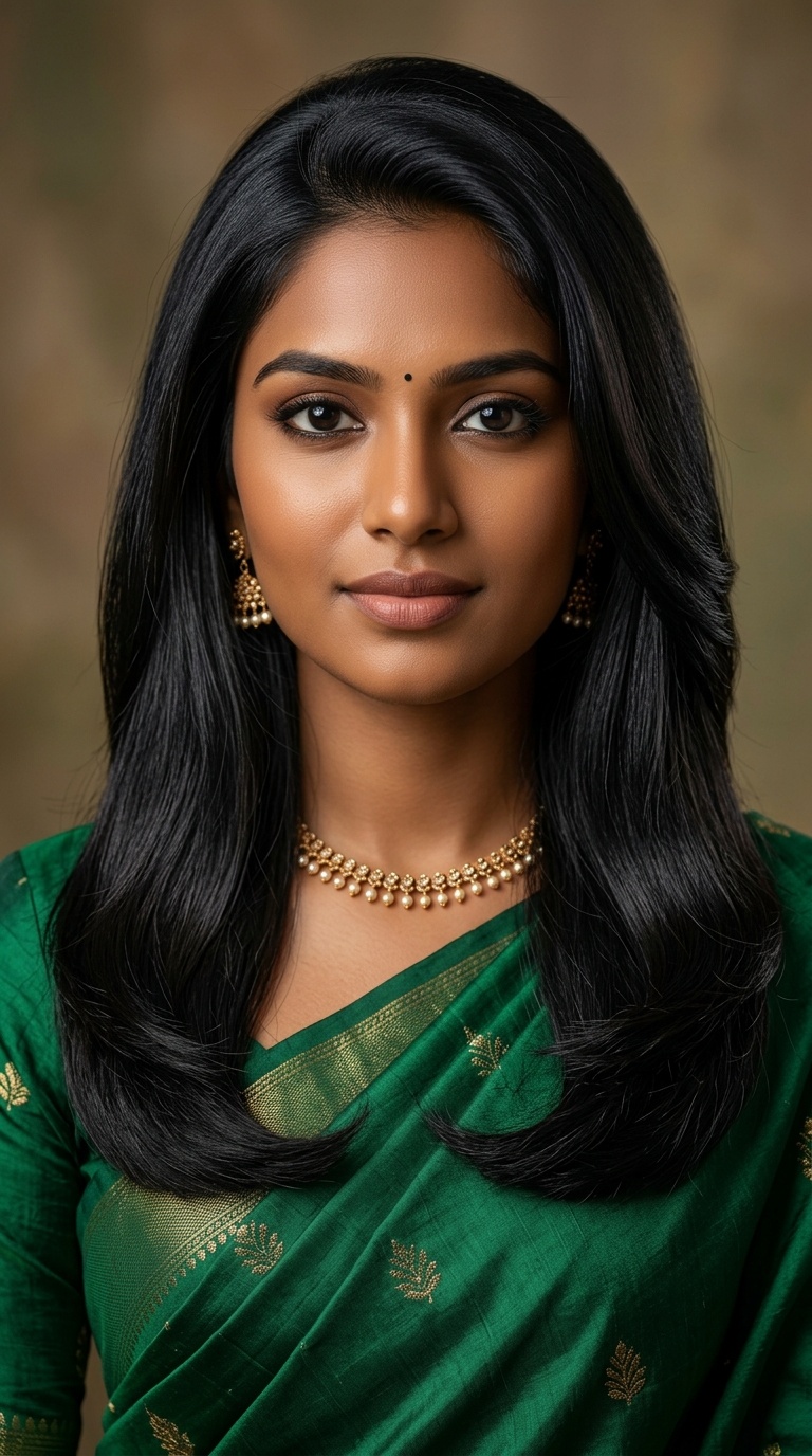 Symmetrical U-Cut for Traditional Occasions