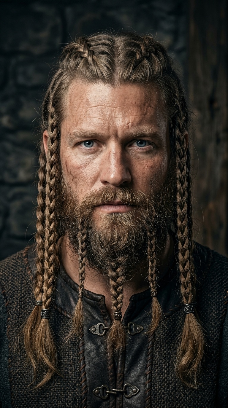 Symmetrical Viking Braids