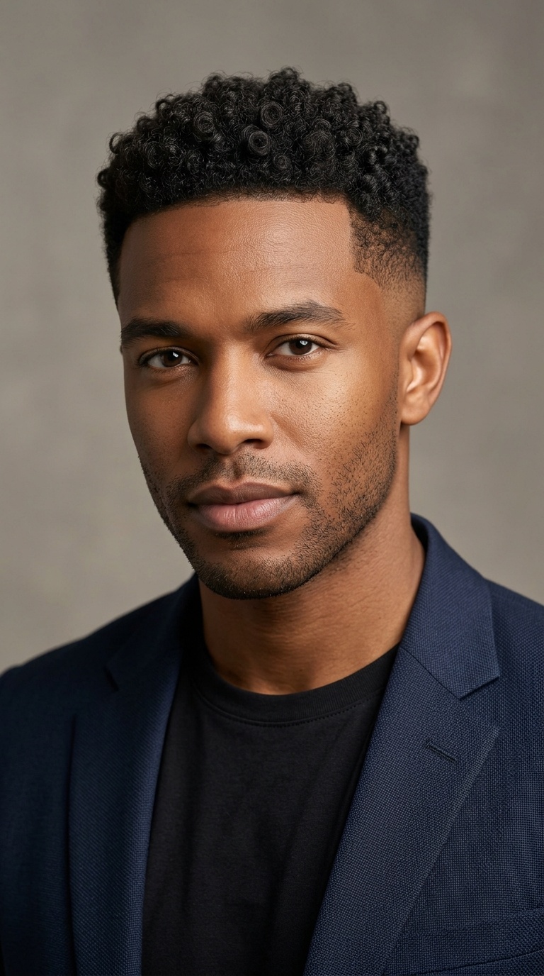 Taper Fade with Natural Curls