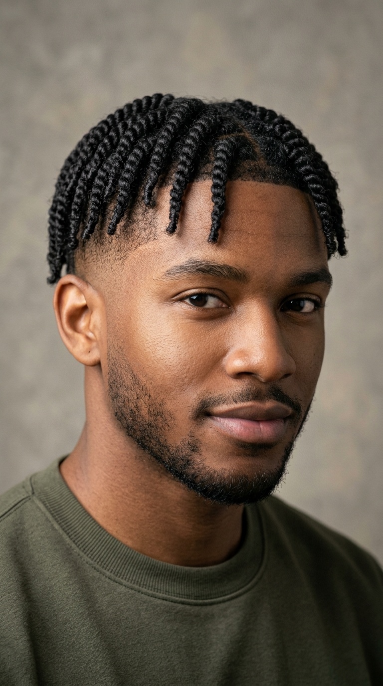 Taper Fade with Two-Strand Twists