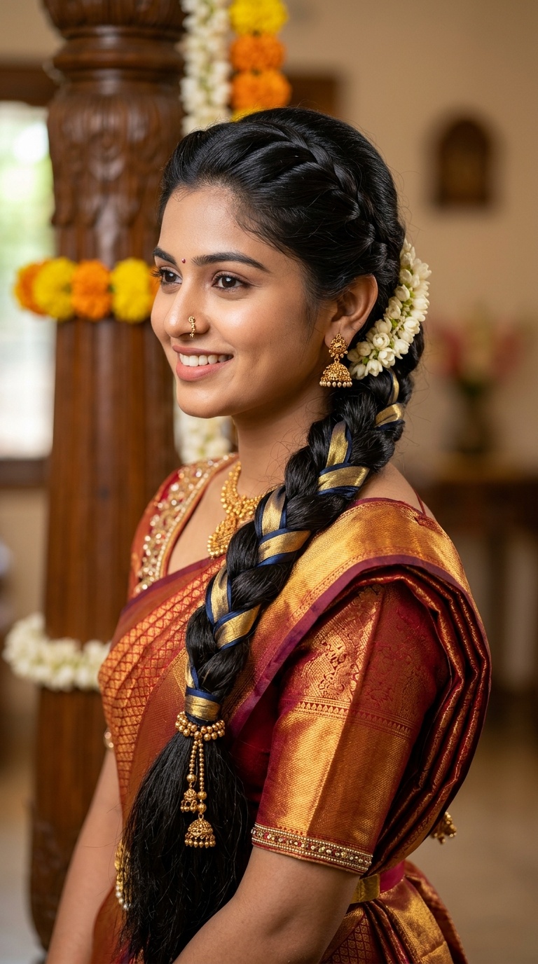 Tapered Braid with Ribbon Interweaving