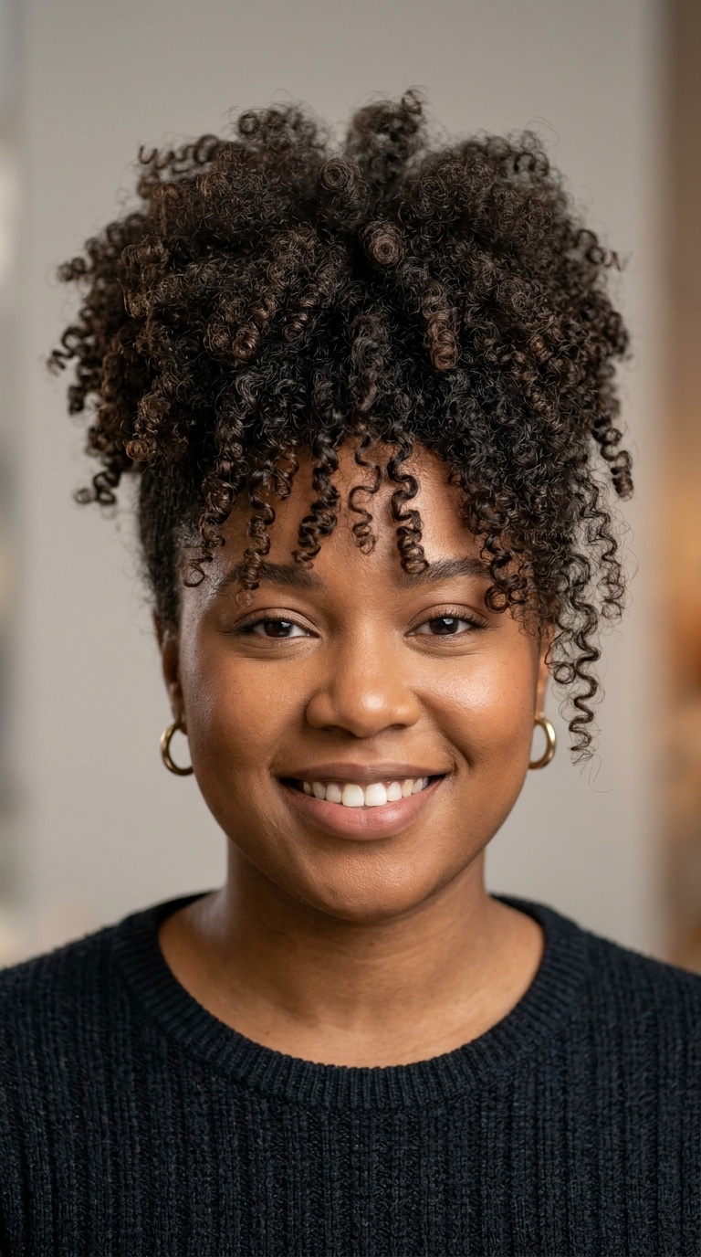 Tapered Curly Cut with Height