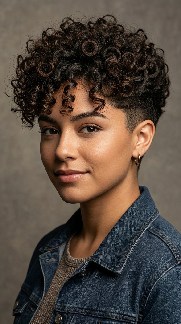 Tapered Curly Pixie