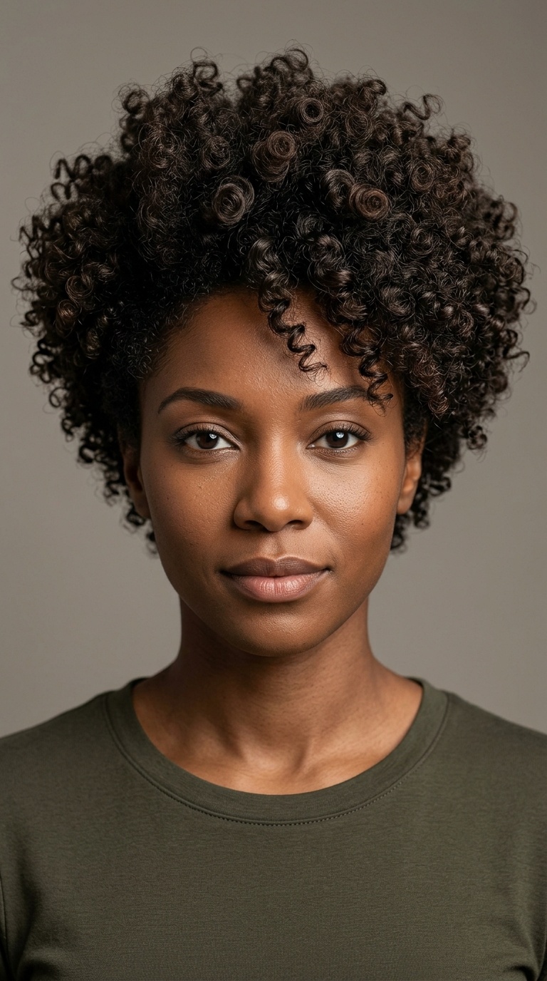 Tapered Curly Silhouette