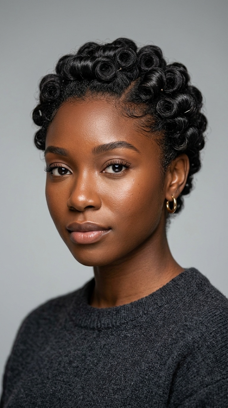 Tapered Cut Pin Curls