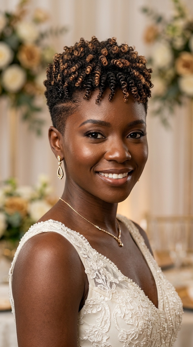 Tapered Cut with Metallic Highlights