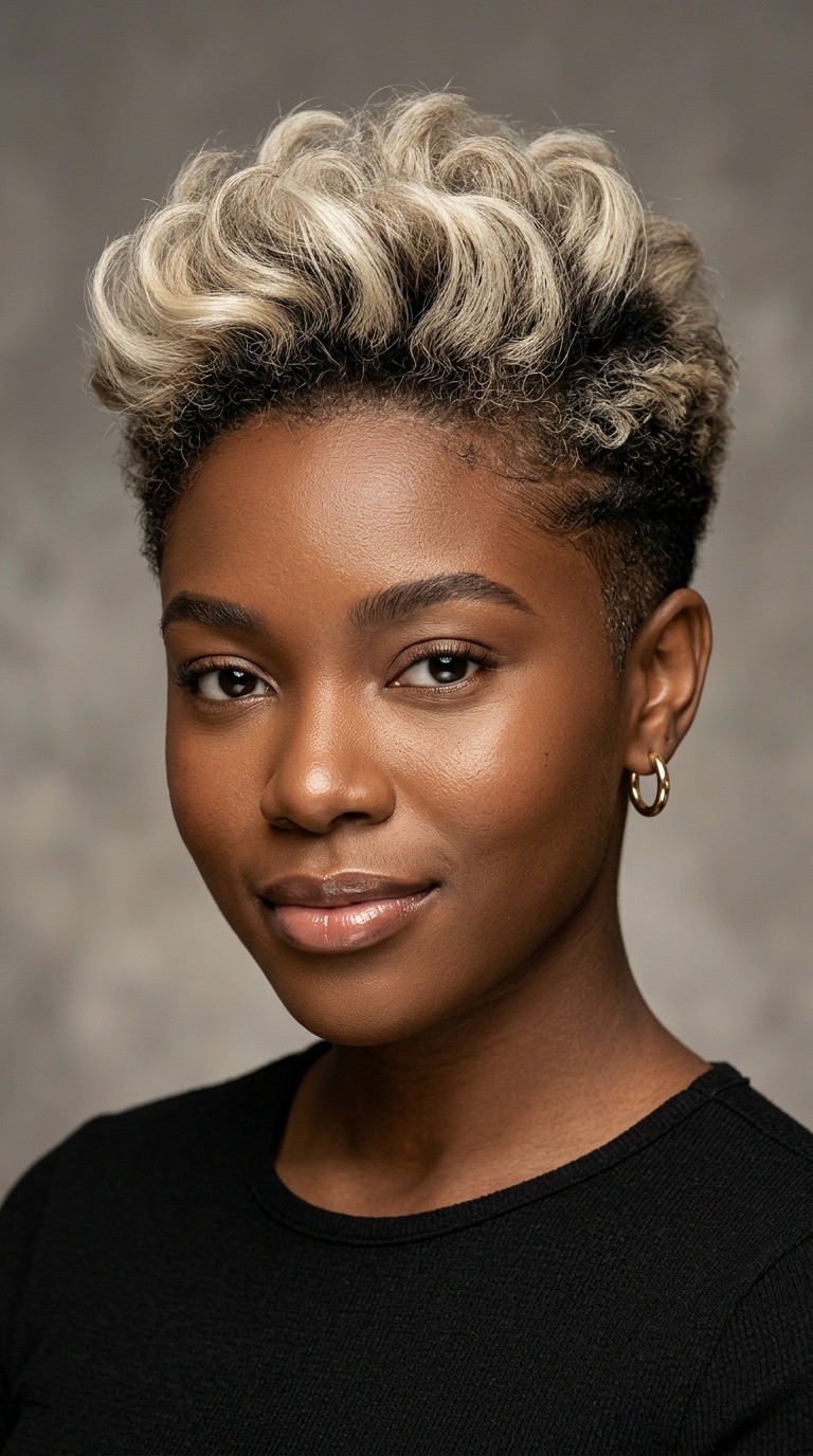 Tapered Cut with Platinum Blonde Highlights
