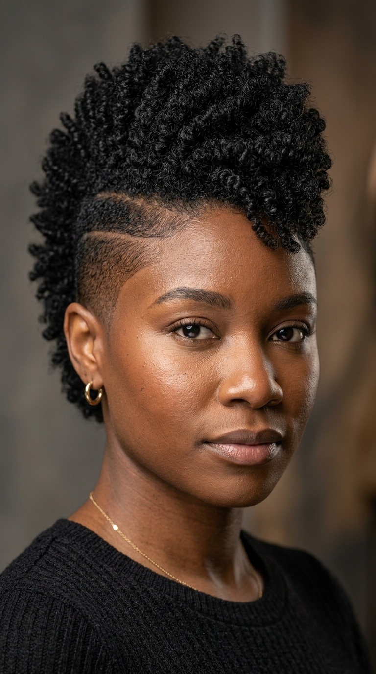 Tapered Fade with Coiled Top