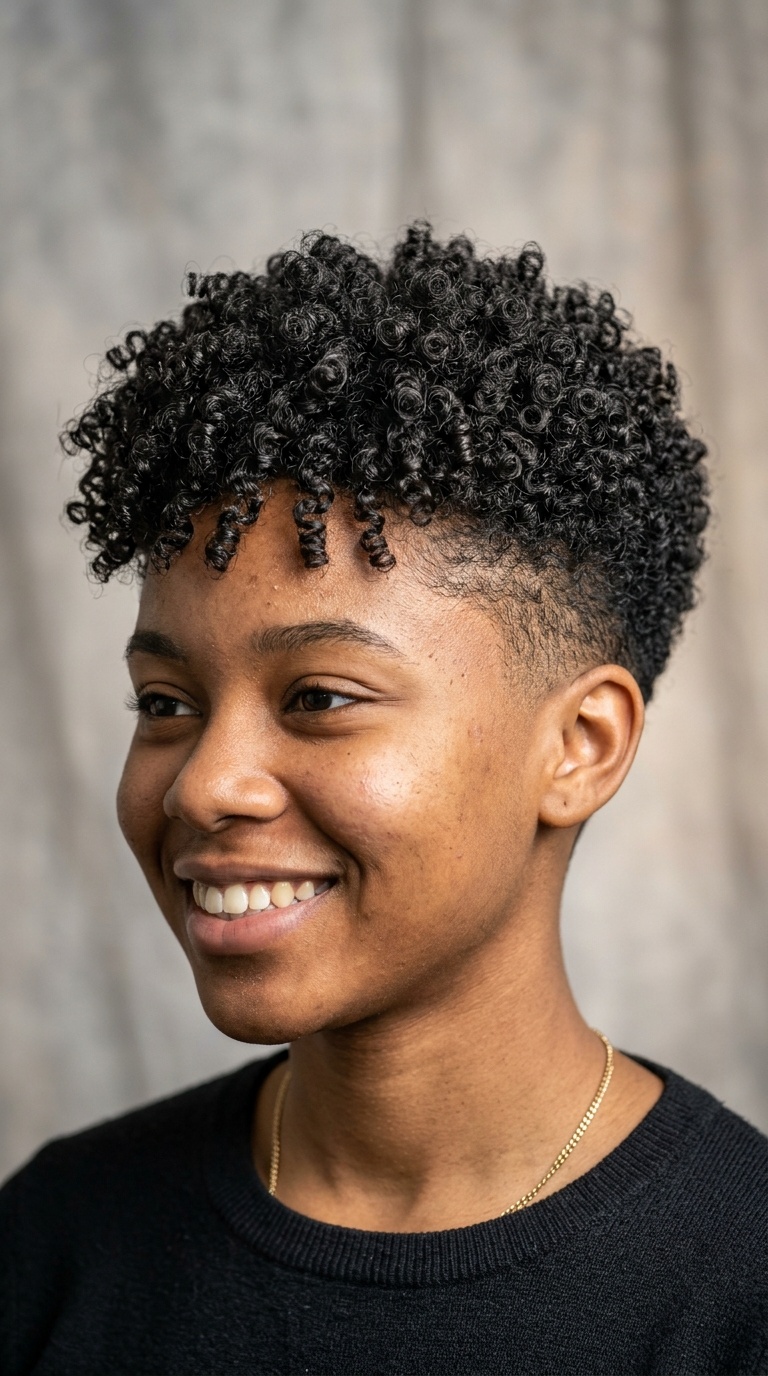 Tapered Fade with Natural Curls