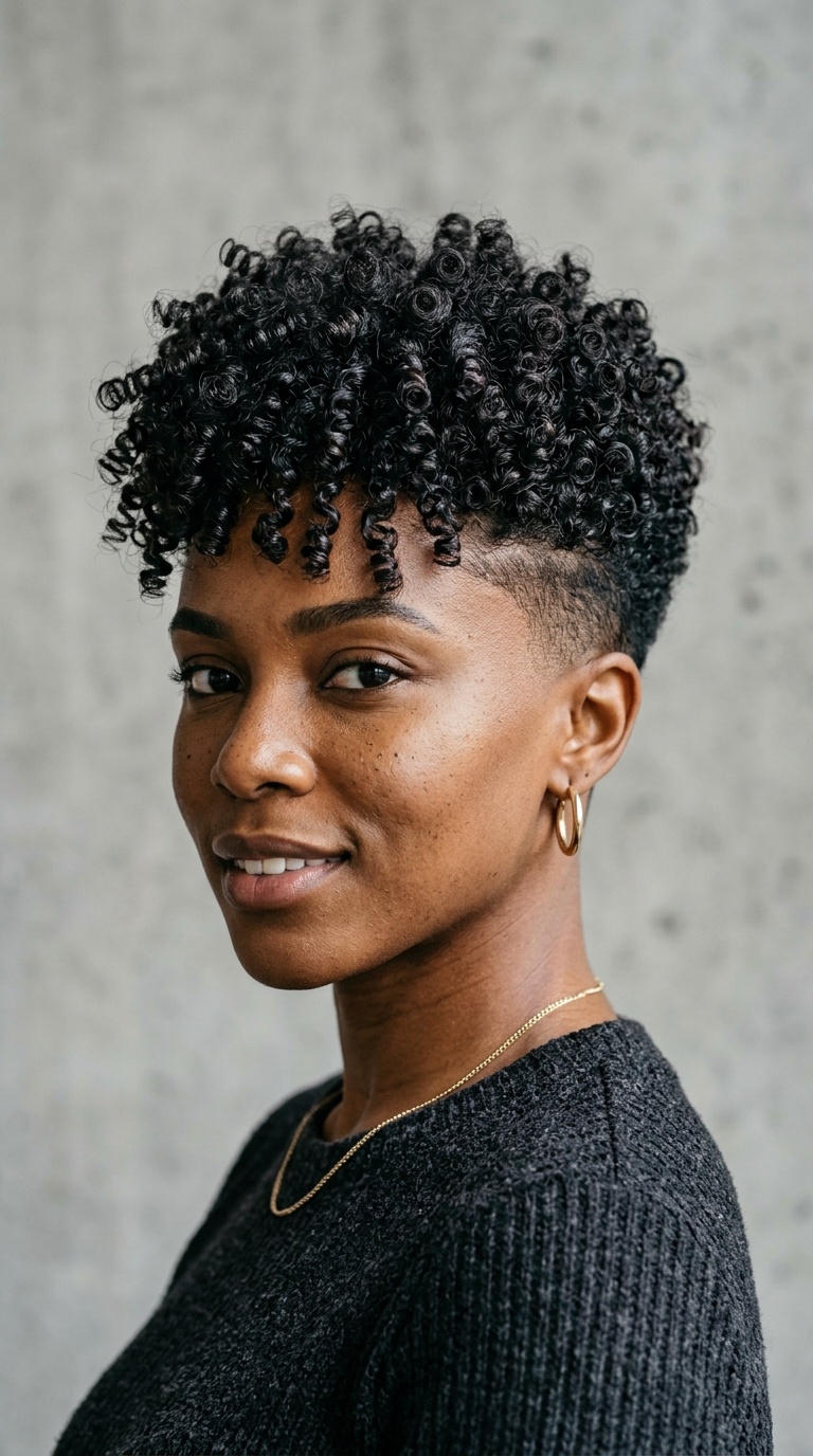 Tapered Fade with Spiral Curls