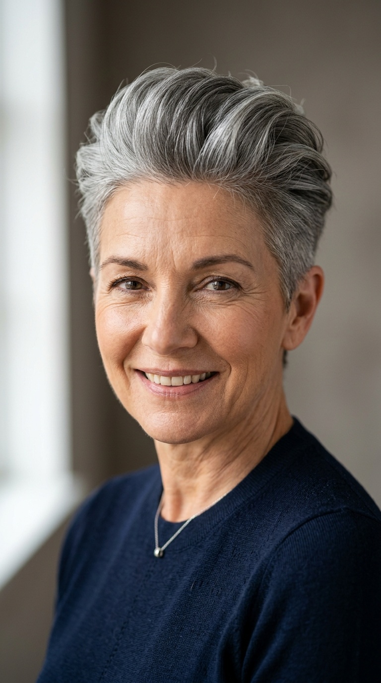 Tapered Grey Quiff