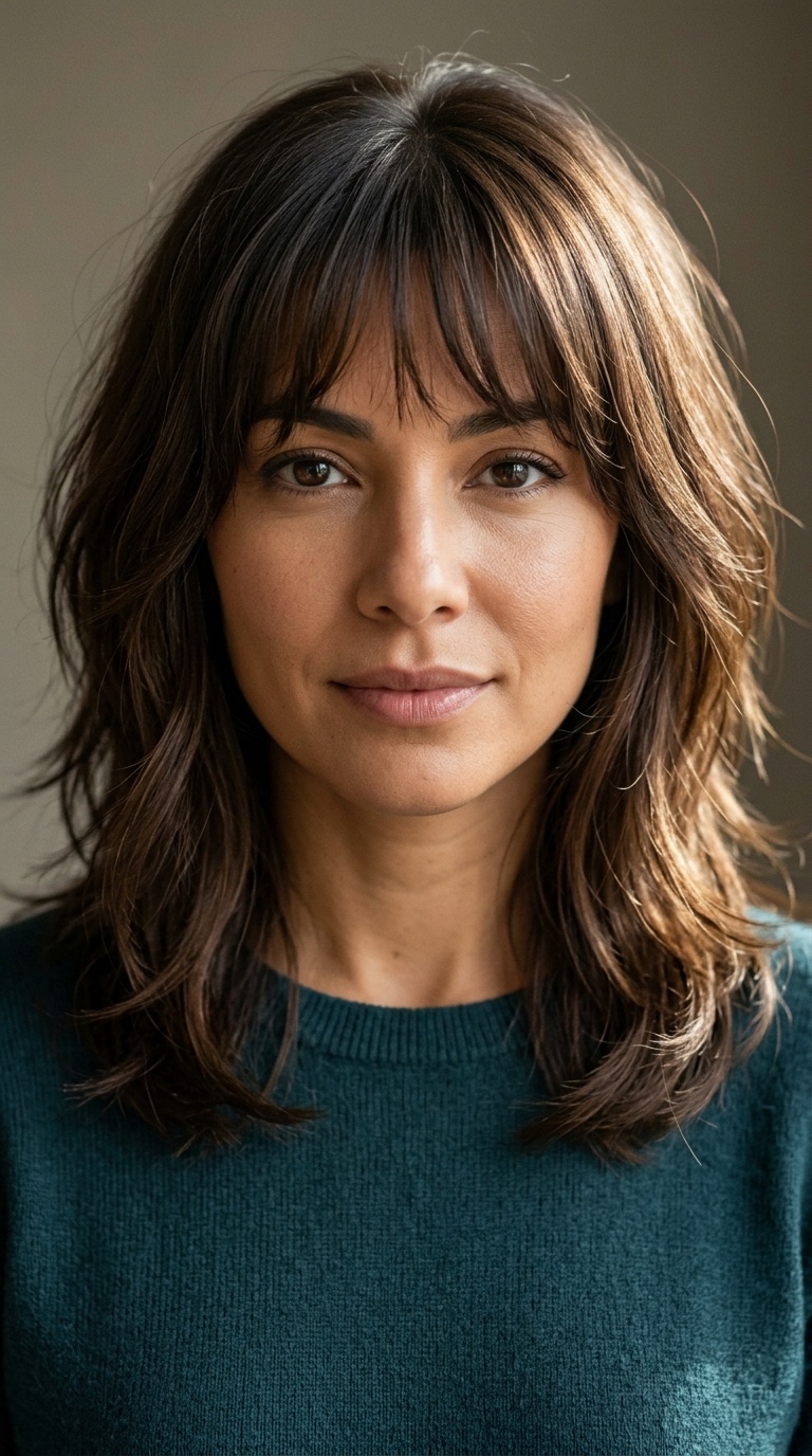 Tapered Layers with Face-Framing Tendrils