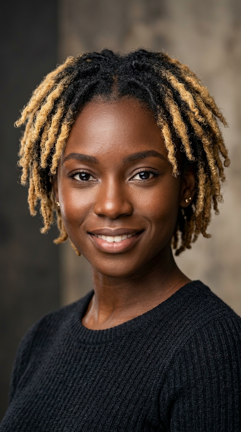 Tapered Locs with Blonde Tips