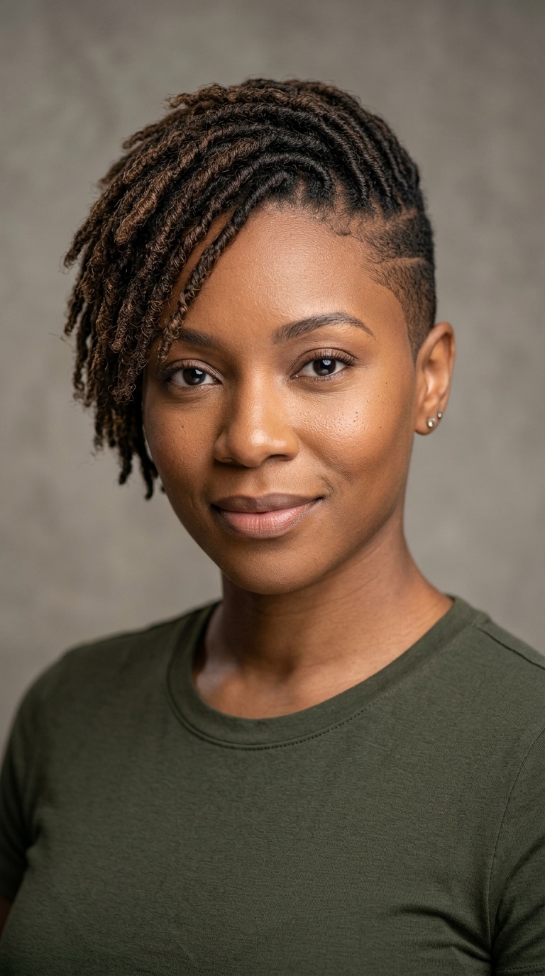 Tapered Locs with Shaved Sides