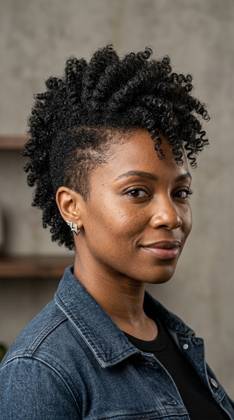 Tapered Mohawk for Natural Hair