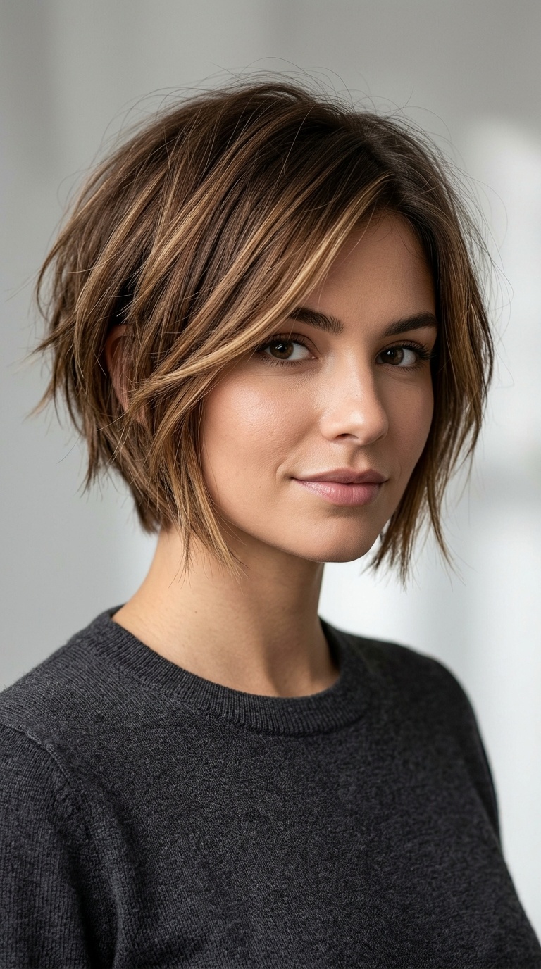 Tapered Nape Choppy Bob