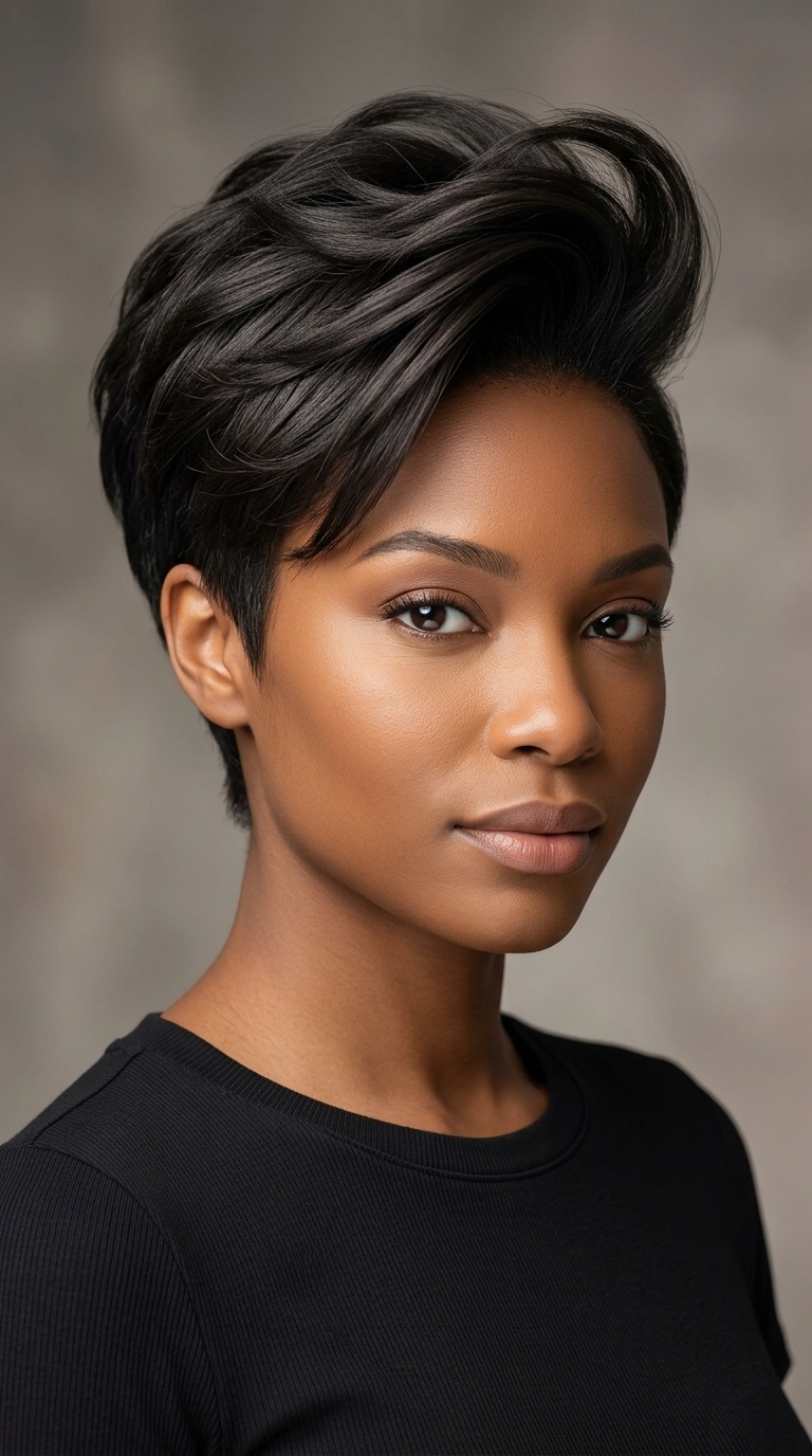Tapered Nape with Voluminous Top