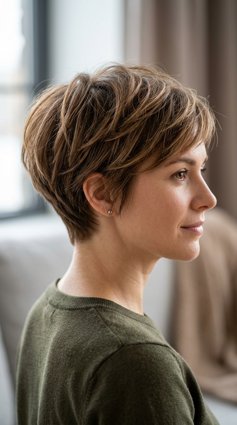 Tapered Neckline with Crown Layers