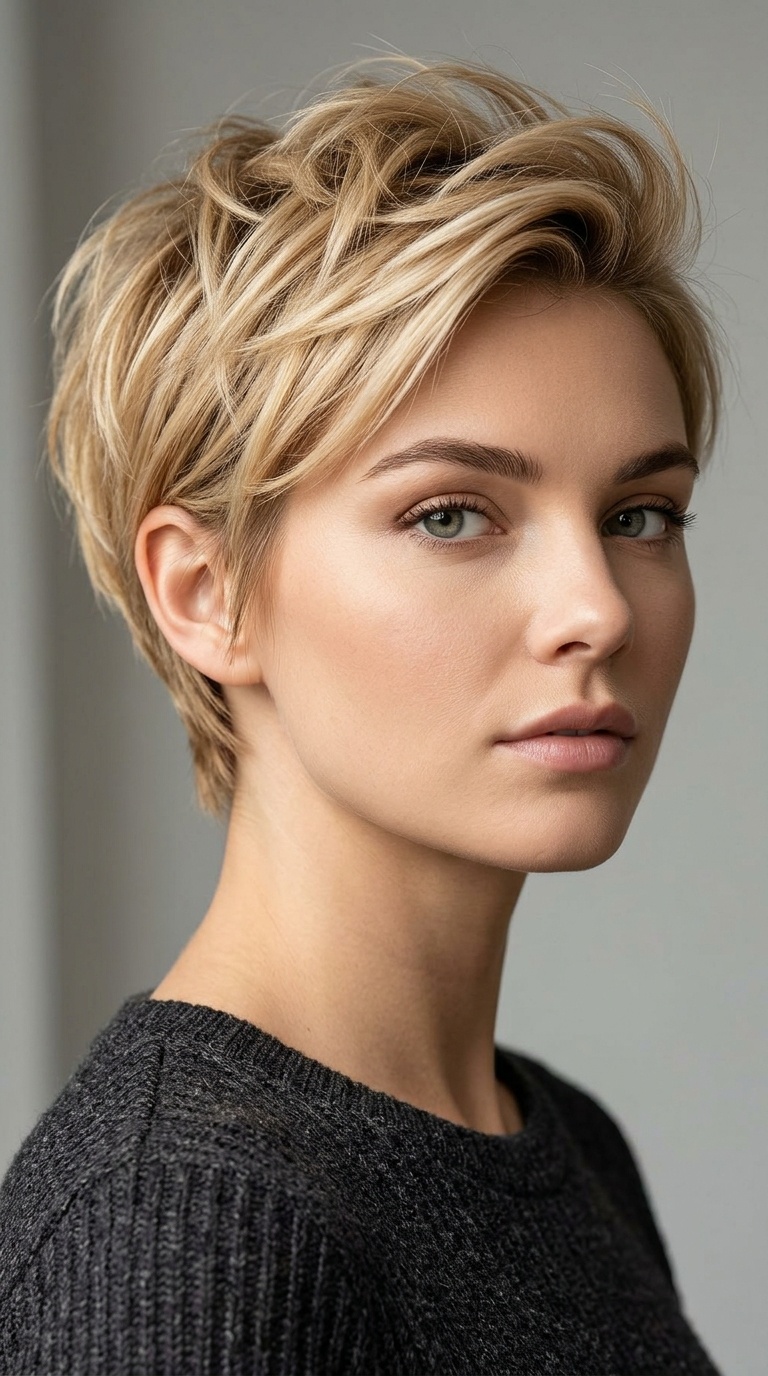 Tapered Neckline with Textured Crown