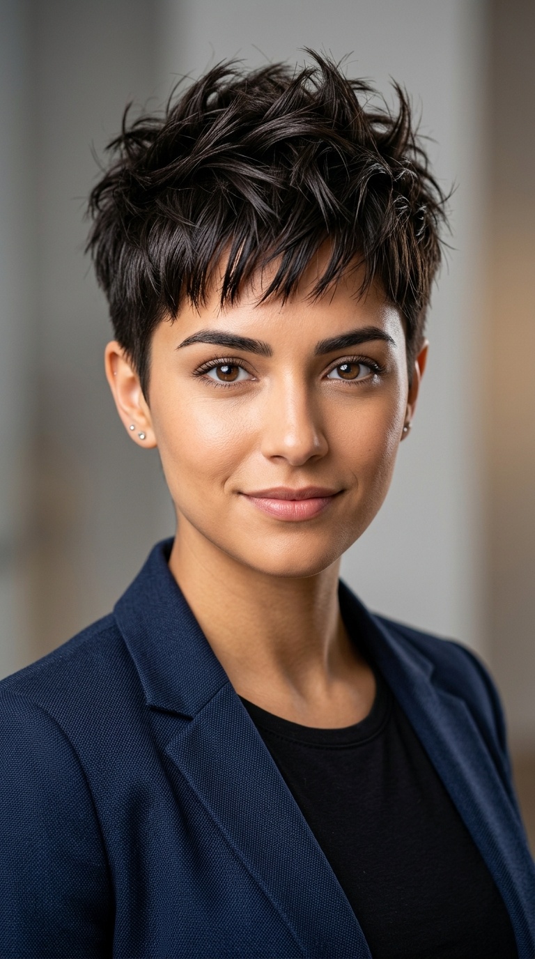 Tapered Pixie with Spiky Texture