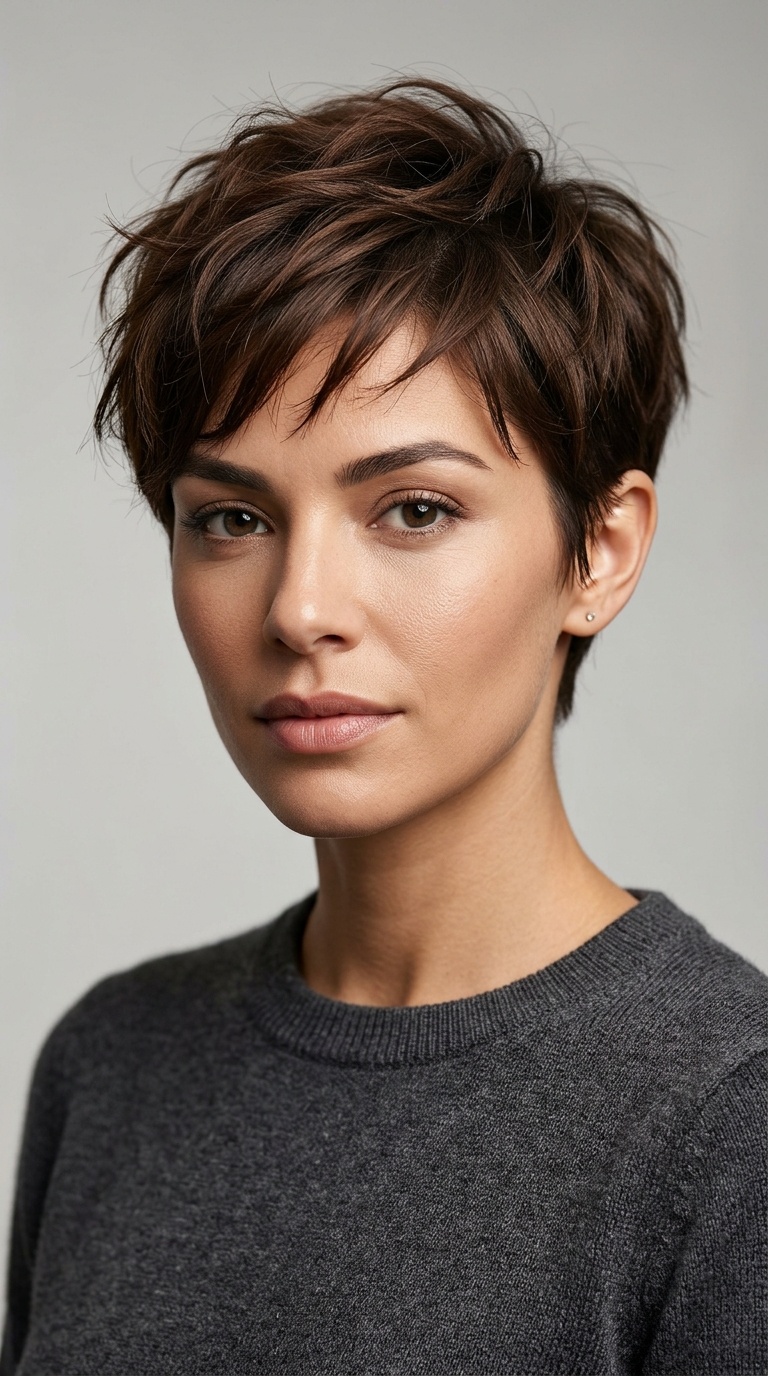 Tapered Pixie with Textured Top
