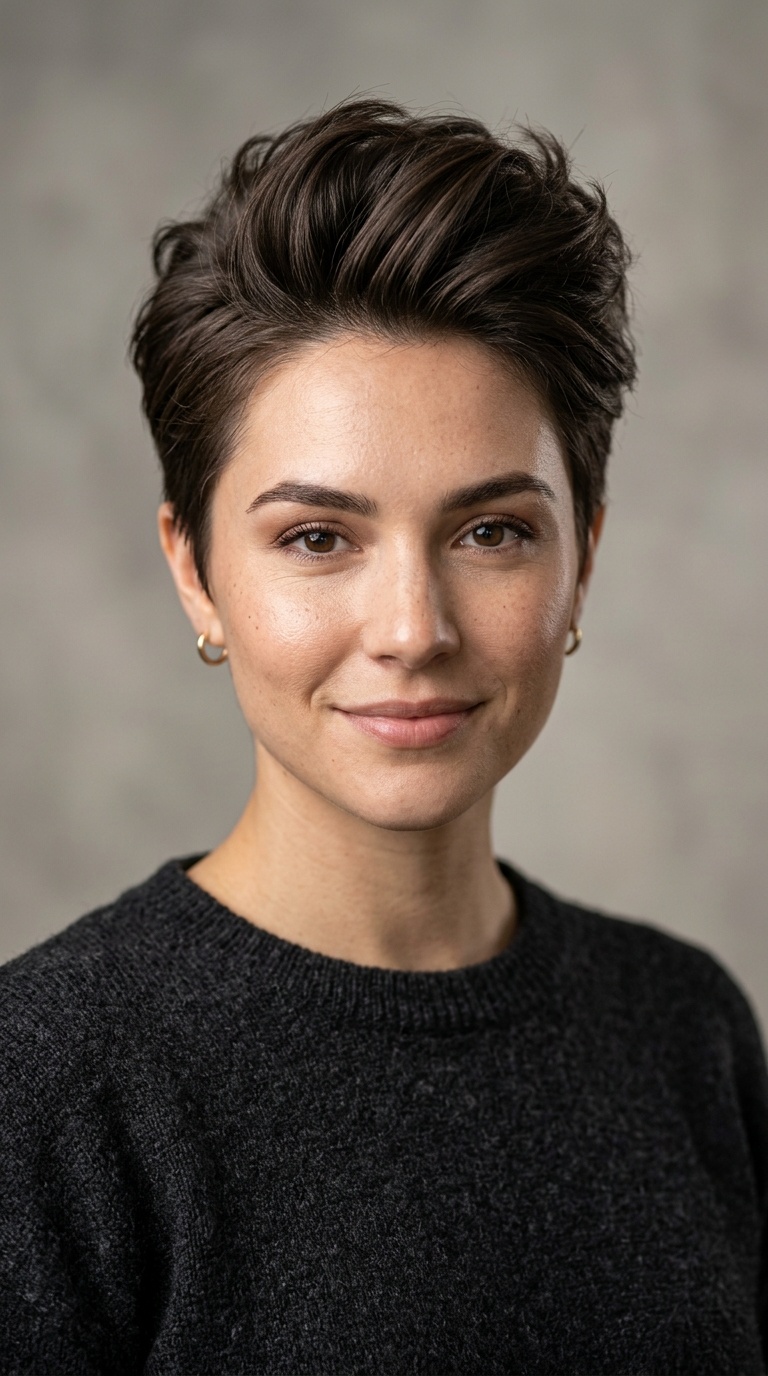 Tapered Pixie with Voluminous Top