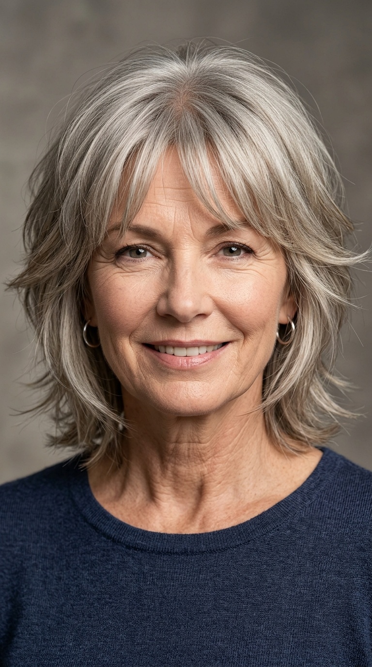 Tapered Shag with Soft Bangs