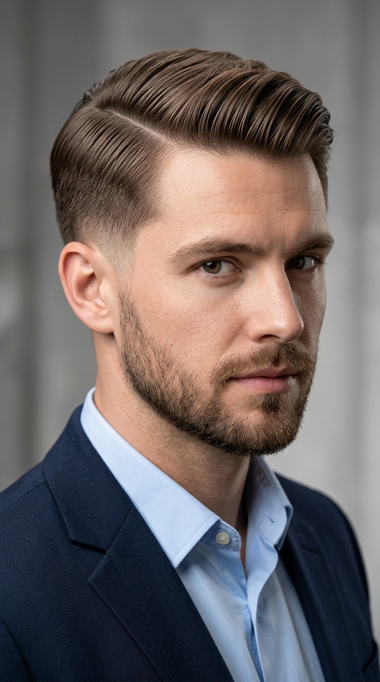 Tapered Side Part with Low Fade