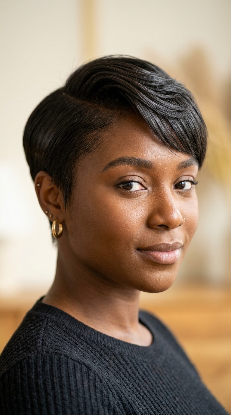 Tapered Silk Press for Short Hair