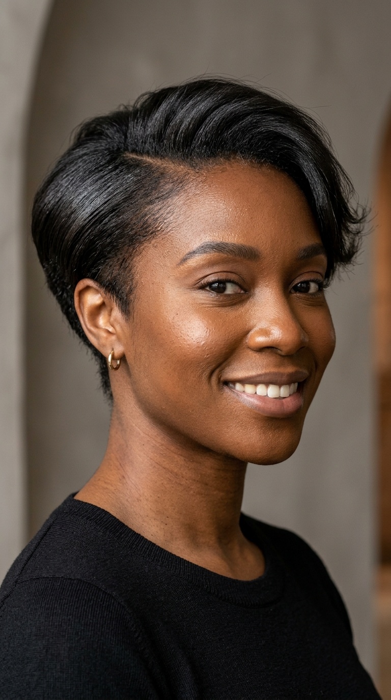 Tapered Silk Press for Short Natural Hair