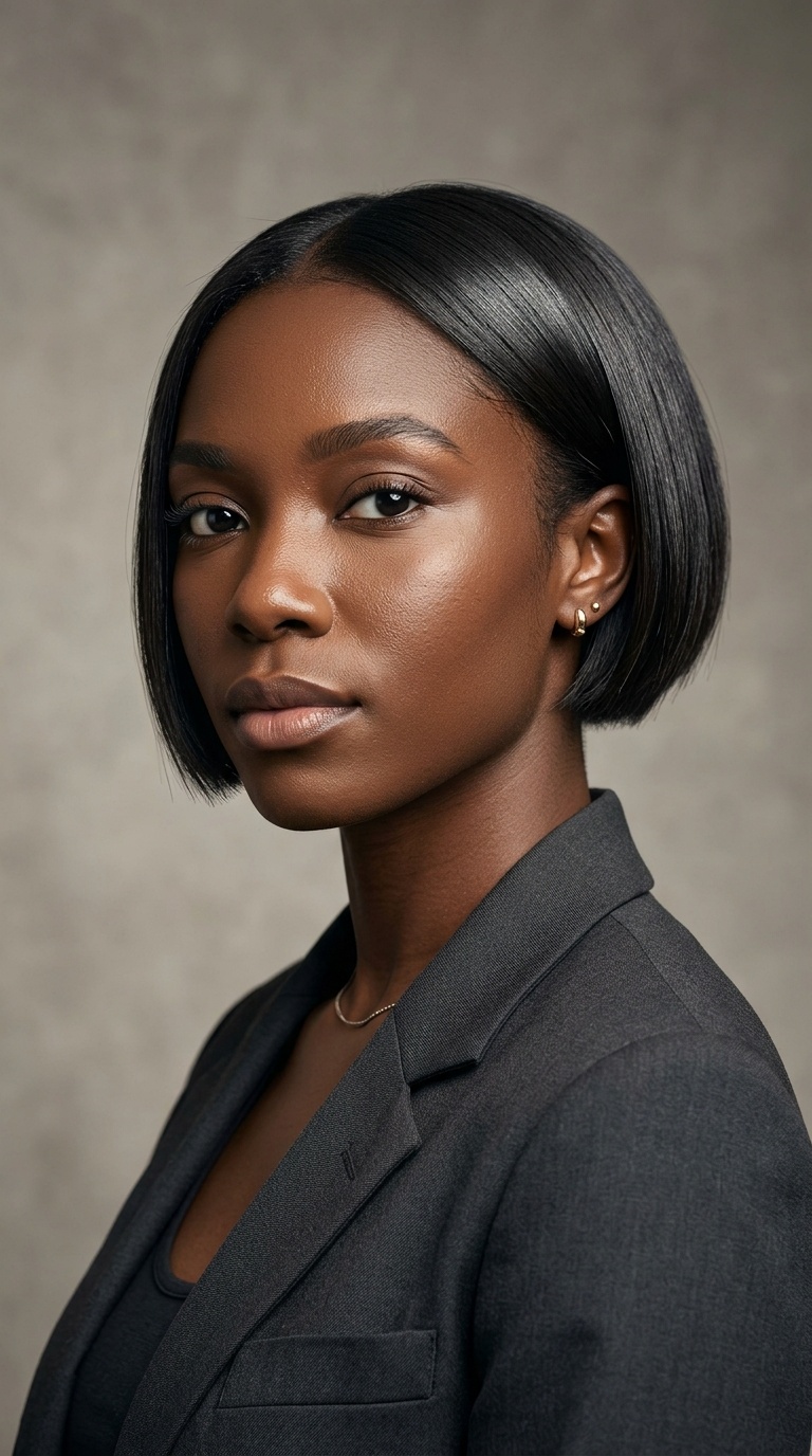 Tapered Straight Bob with Nape Undercut