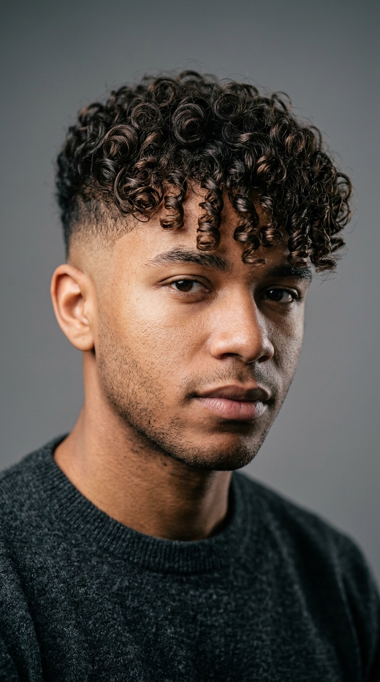 Tapered Temple with Overhanging Curls